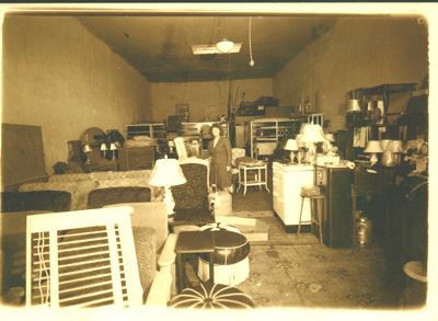 Audna Mae Brinkley Morris at M & M Furniture store in Weatherford