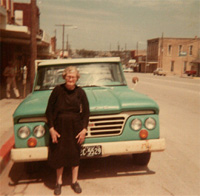 Fannie Brinkley on North Main St in Weatherford, TX